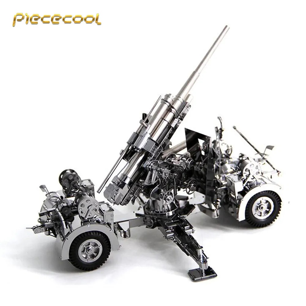 76R Piececool 3D Metal Nano Puzzle Geschtze 88mm Flak Building Model Kits DIY 3D Laser Cut Assemble Jigsaw Toys FZH