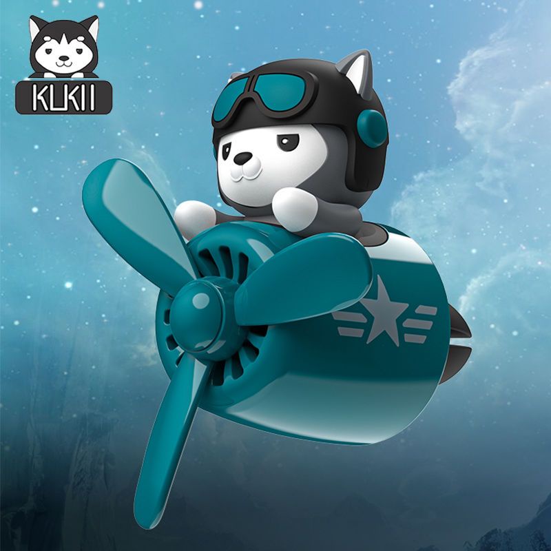 ☋อินเทรนด์รถน้ำมันหอมระเหย Husky เครื่องบินขนาดเล็ก Air Outlet หมุนพัดลมขนาดเล็กน้ำหอมรถยนต์เครื่องป