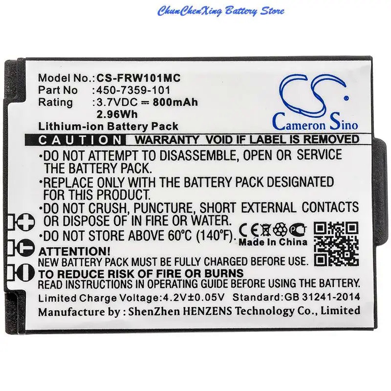 J122 OrangeYu 800mAh Battery 450-7359-101 for FrontRow FR Wearable Lifestyle