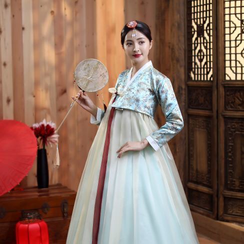 ชุดแซนตี้ ชุดการแสดงชุดฮันบกสำหรับผู้หญิงชุดเดรสแดจังกึมชุดการแสดงเต้นรำของชนกลุ่มน้อยเกาหลี