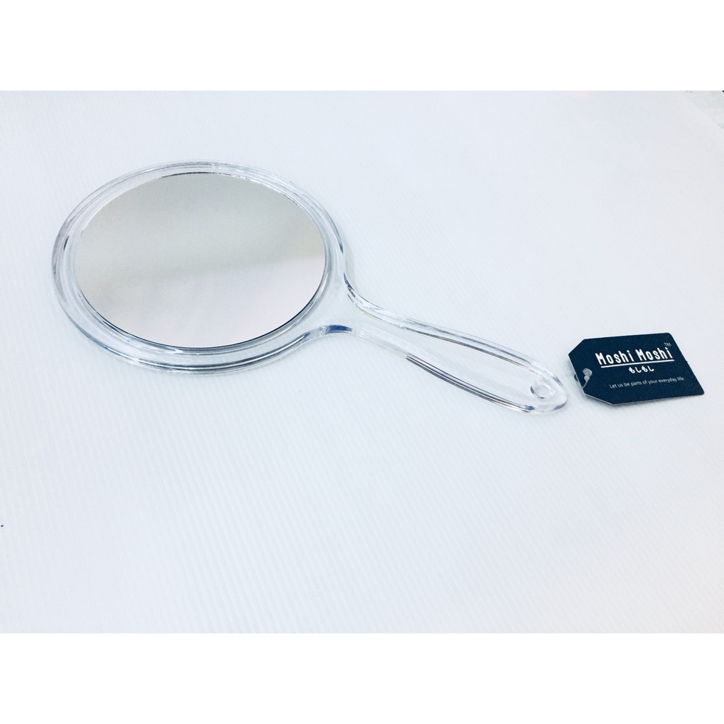 Moshi Moshi กระจกด้ามจับสีใส ไซค์เล็ก กระจกพกพา สีโปร่งใส