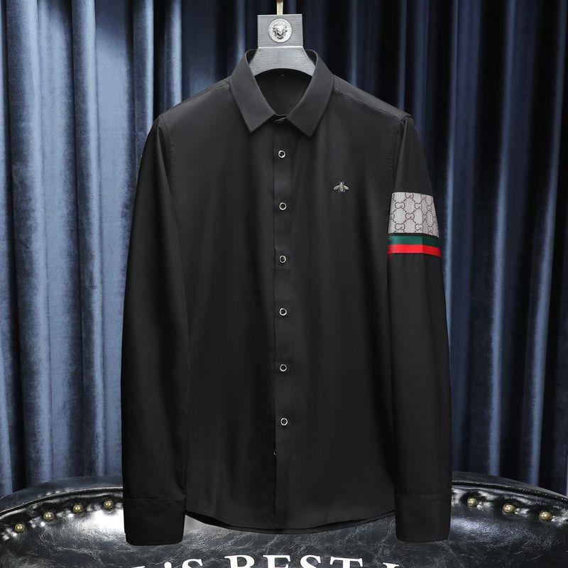 Gucci เสื้อเชิ้ตแขนยาวลําลอง ปักลายตัวอักษร G ขนาดใหญ่ แฟชั่นฤดูใบไม้ร่วง สไตล์นักธุรกิจ สําหรับผู้ชาย