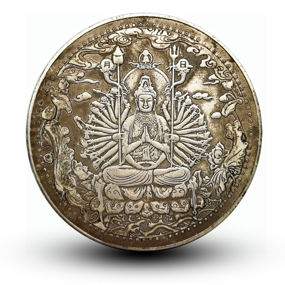 ✨ พันมือ Guanyin หัวใจ Sutra Creative โบราณของขวัญสไตล ์ จีน Retro เครื ่ องประดับตกแต ่ งโบราณหัตถกรรมเหรียญ