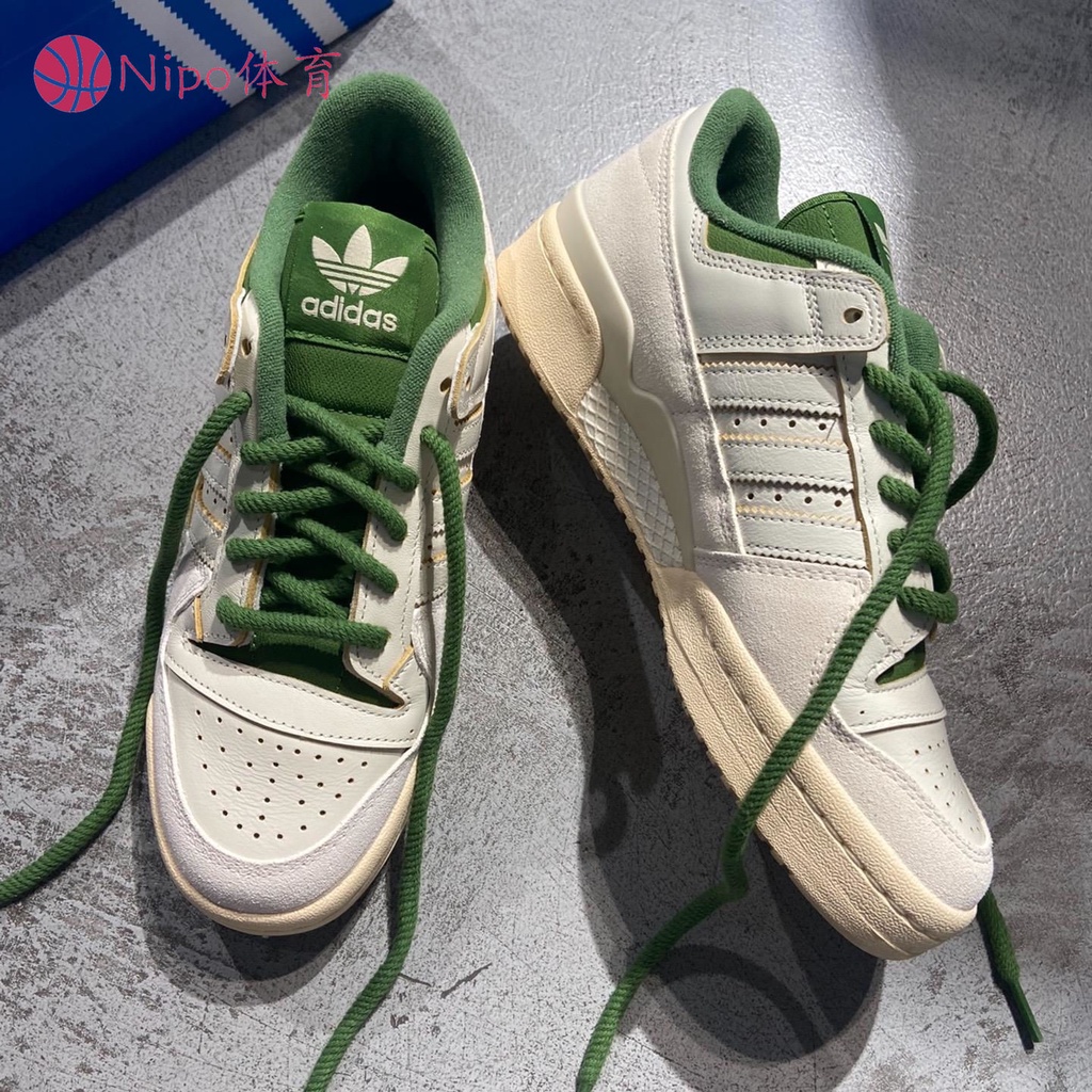 ∈❧Adidas Forum 84 Low Adidas รองเท้าผู้หญิง clover รองเท้าผู้ชายสีขาวและสีเขียวรองเท้าผ้าใบต่ำ FZ6296