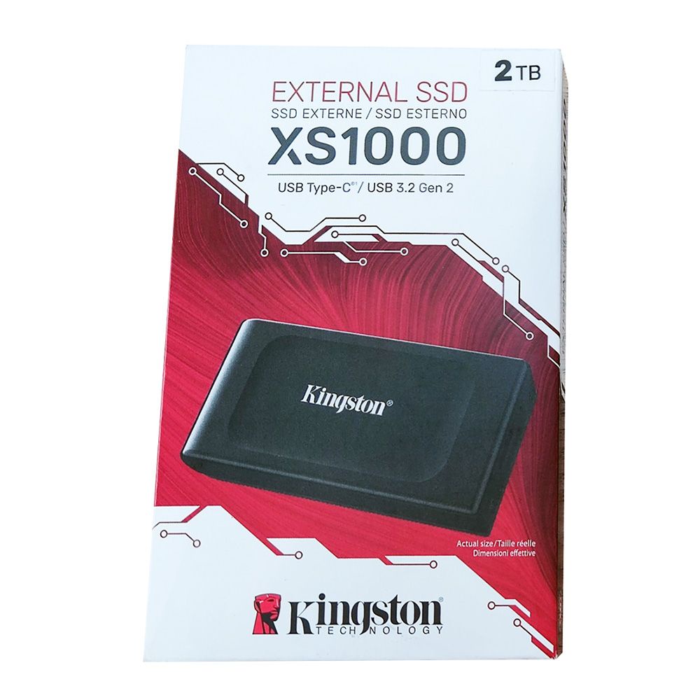 Kingston XS1000 2TB USB 3.2 Gen 2 Type-C Pocket-sized External SSD, SXS1000/2000G
