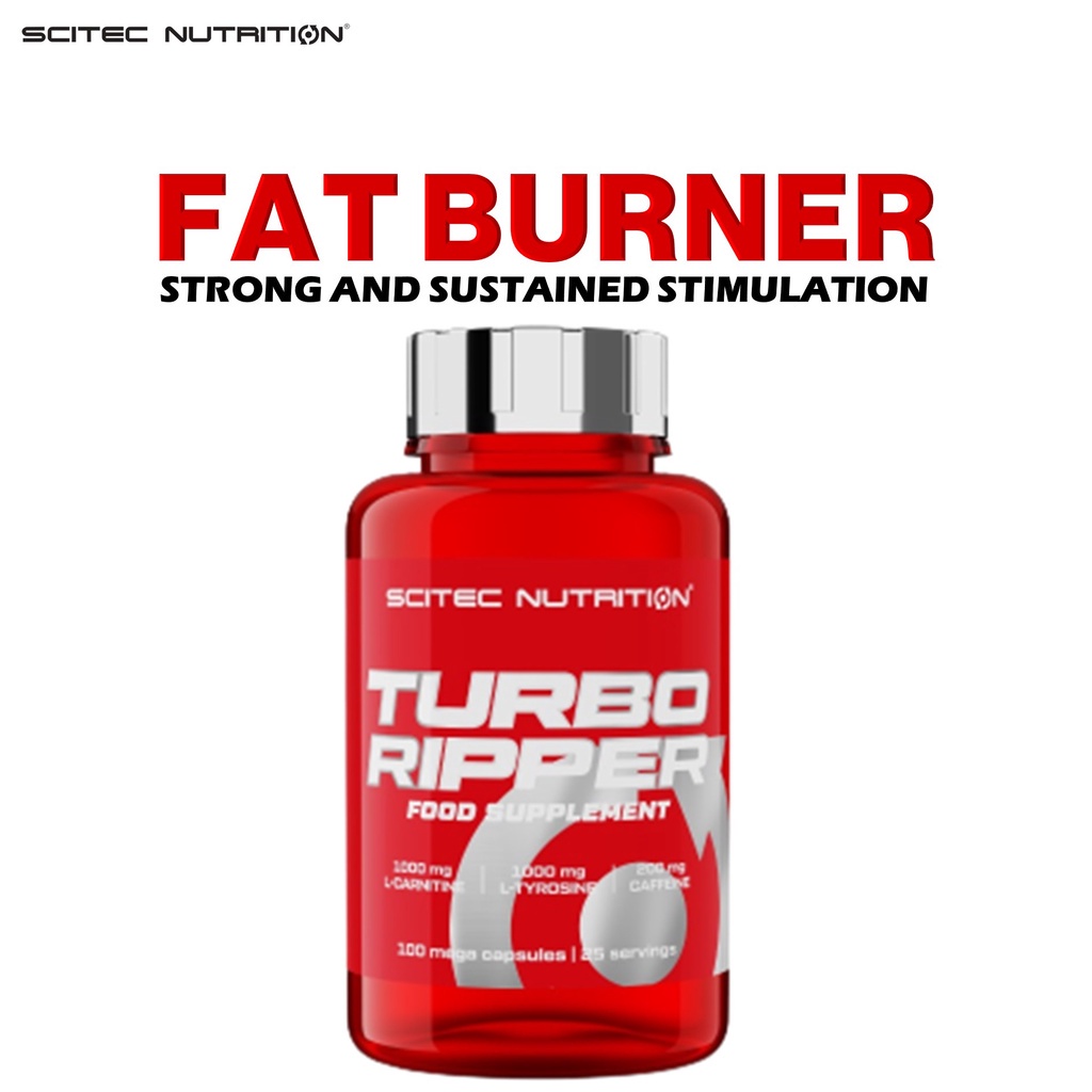 SCITEC NUTRITION Turbo Ripper 100 caps. (Fat Burner / แฟตเบิร์นเนอร์ , เผาพลาญไขมัน) New Package