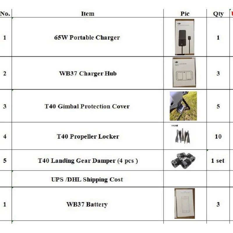 DJI Agras Drone T30อะไหล่ N,USD 100.00