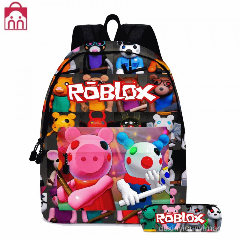 roblox PIGGYกระเป๋านักเรียนกระเป๋าเป้สะพายหลังสำหรับเด็ก MNKW