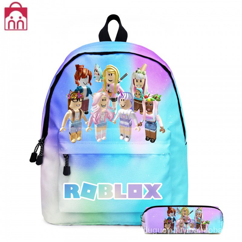 ROBLOXRob Le Si Game กระเป๋านักเรียนนักเรียนประถมและมัธยมกระเป๋าเป้เด็กกระเป๋าเป้สะพายหลัง 6J1W