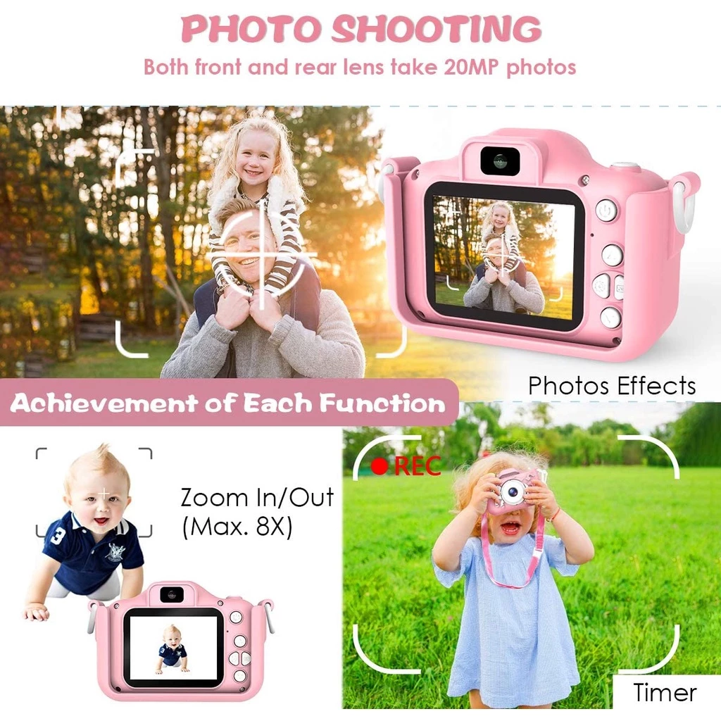 กล้องถ่ายรูปเด็ก Kids Camera 1080P เลนส์หมุนได้ 180 องศา thumbnail 4