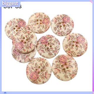 big กระดุมไม้รูปดอกไม้ 4 หลุมสไตล์วินเทจ 30 ชิ้นสําหรับเย็บต…