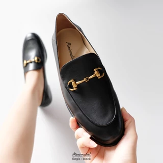 𝐌𝐈𝐍𝐈𝐌𝐀𝐋𝐈𝐒𝐓 รองเท้าโลฟเฟอร์หนังวัว รุ่น Regis (black) ใส่เหยียบส้นได้ กับ 2 look ในคู่เดียว
