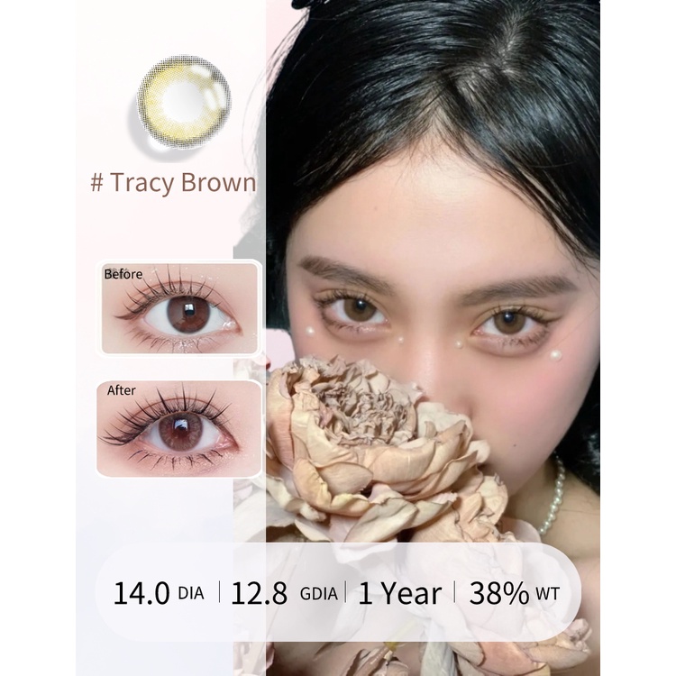 คอนแทคเลนส์ธรรมชาติ รายปี 1 คู่ พร้อมเคส W/O Solution สายตาสั้น 0-8.00