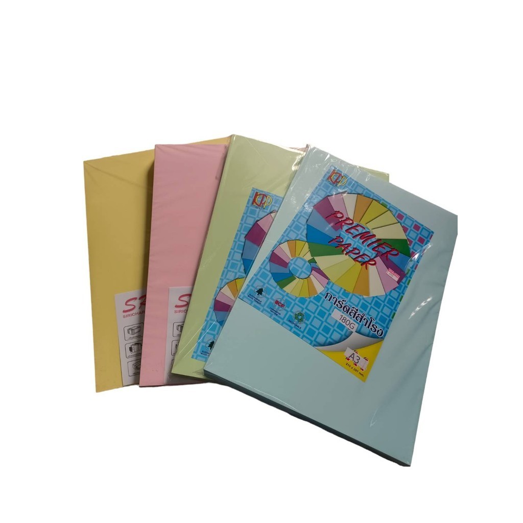 กระดาษการ์ดสี A3 180 แกรม 100 แผ่น