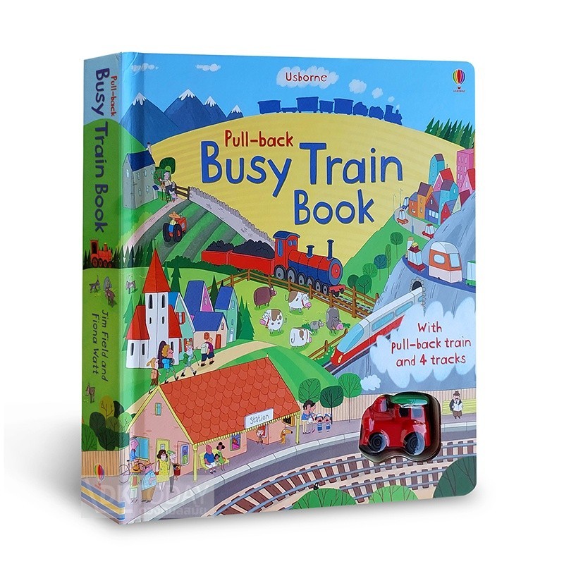 DKTODAY หนังสือ USBORNE PULL-BACK BUSY TRAIN BOOK (AGE 3+)
