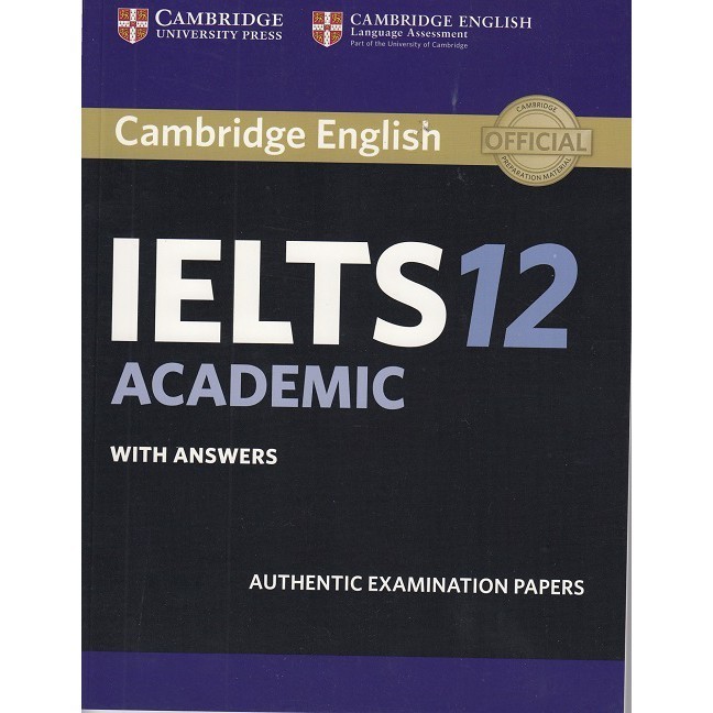 DKTODAY หนังสืออย่างเดียว ไม่มี Download Audio.Cambridge IELTS 12: Academic Student's Book with Answers