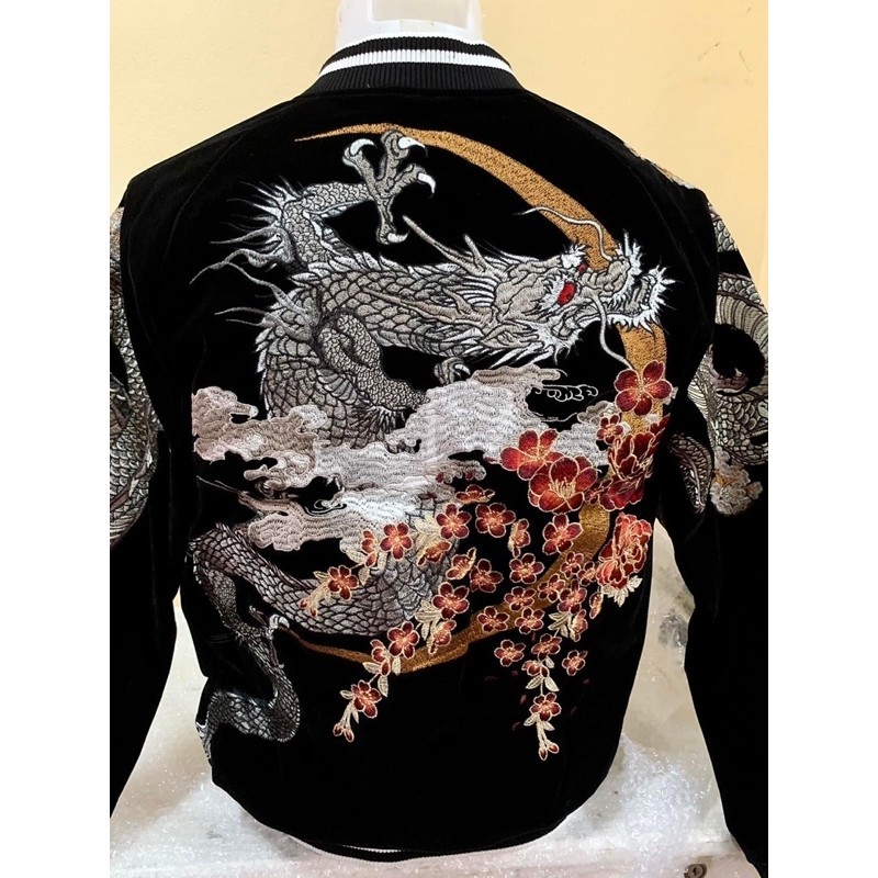 เสื้อปักมังกร สไตล์ญี่ปุ่น ผ้ากำมะหยี่