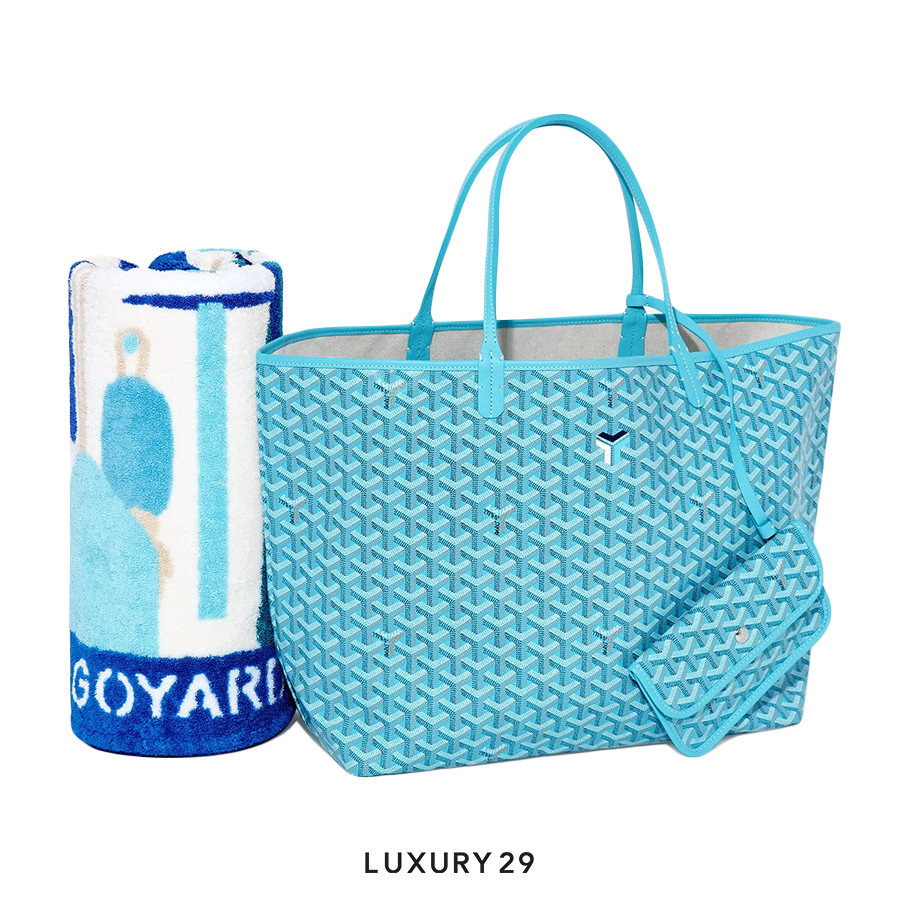 Goyard Saint Louis GM Bag and Balise Beach Towel Turquoise