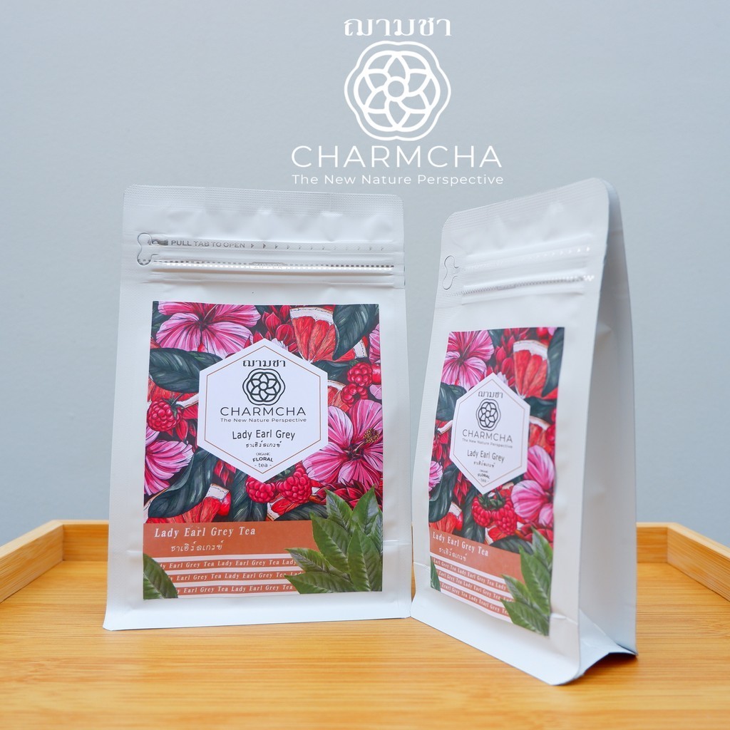 Earl Grey Tea ชาเอิร์ลเกรย์ ใบชาพิเศษเบลนด์กับดอกไม้และผลไม้ หอมละมุนจากธรรมชาติ charmcha ฌามชา