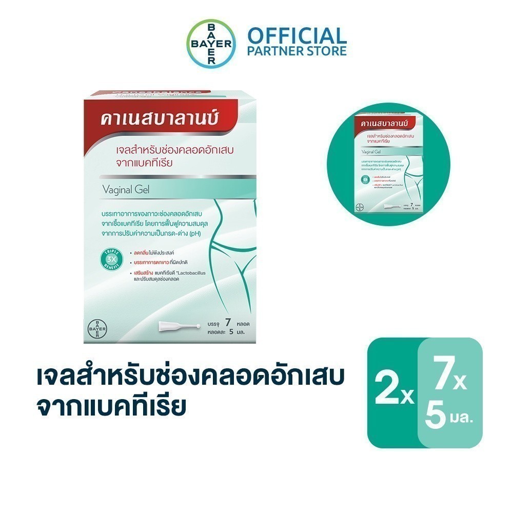 (2แพ็ค14ชิ้น)Canesbalance เจลสำหรับช่องคลอดอักเสบจากเชื้อแบคทีเรีย ลดกลิ่น ลดอาการตกขาวฟื้นฟูความสมด