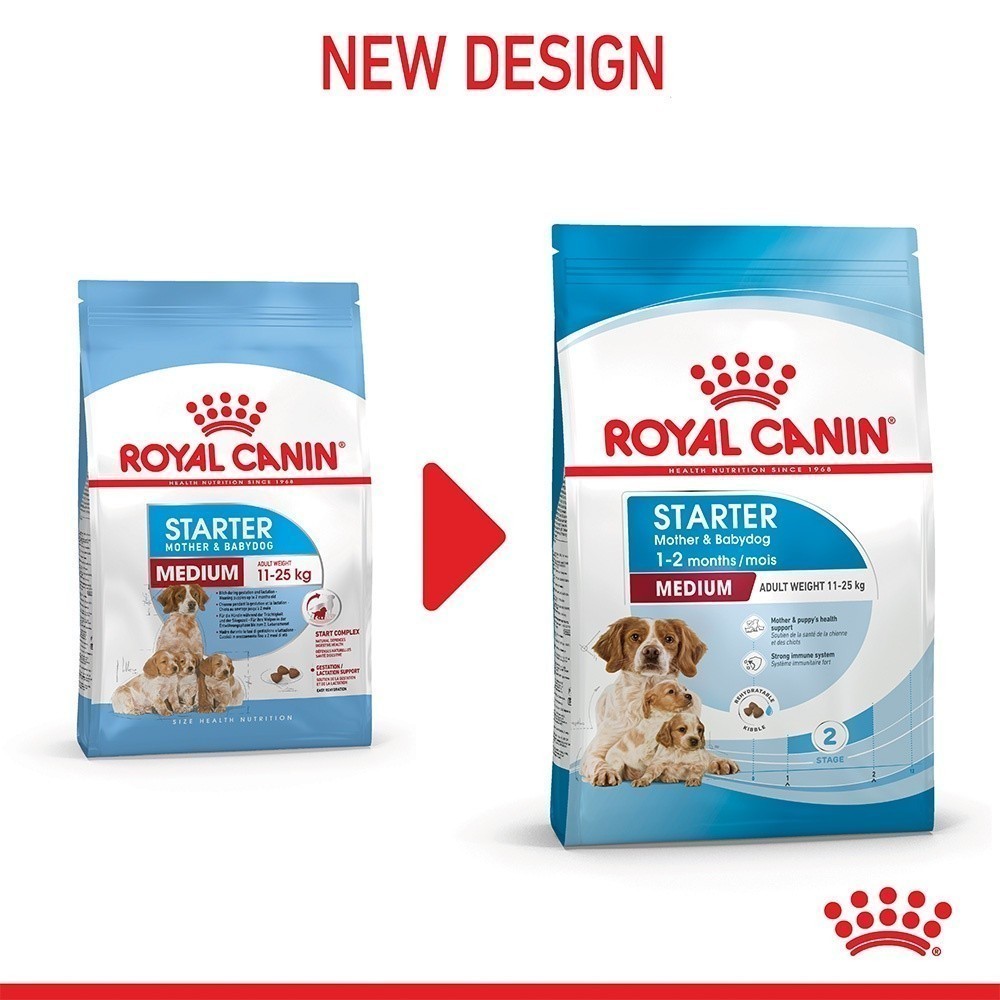 Royal Canin Medium Starter Mother & Baby Dog 4kg อาหารเม็ดแม่สุนัข และ ลูกสุนัขหย่านม พันธุ์กลาง อายุ 1-2 เดือน (Dry Dog Food, โรยัล คานิน)