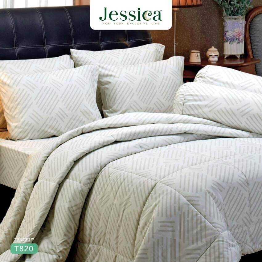 Jessica Tencel [ทอ 500 เส้น] ชุดผ้าปูที่นอน เจสสิก้า เทนเซล พิมพ์ลาย ลายกราฟฟิก T820 ราคา ถูกที่สุด ดีลบีเคเค