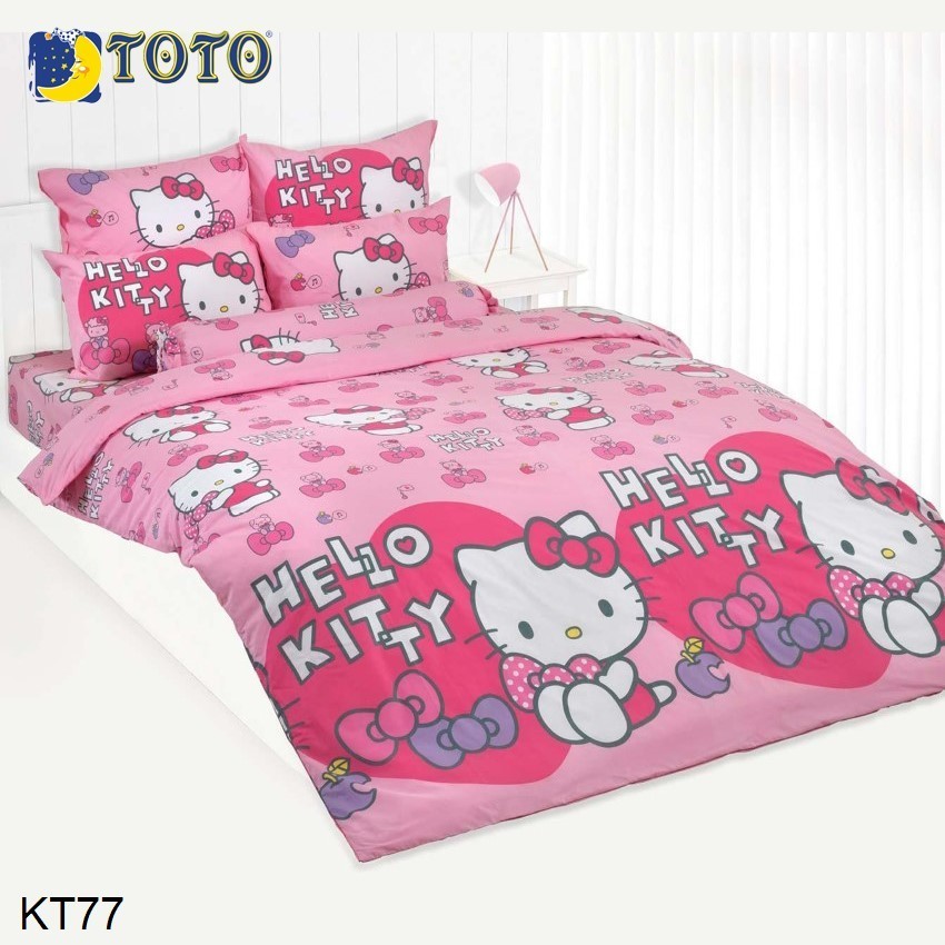 Toto โตโต้ ผ้าปูที่นอน (ไม่รวมผ้านวม) 3.5ฟุต 5ฟุต 6ฟุต คิตตี้ Hello Kitty KT77