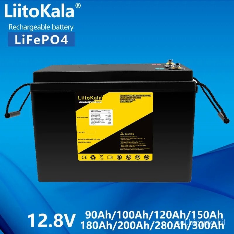 LiitoKala 12.8โวลต์150Ah LiFePO4 60Ah 100Ah 120Ah แบตเตอรี่สำหรับ RV ค่ายรถกอล์ฟปิดถนนปิดตาราง14.6V20A