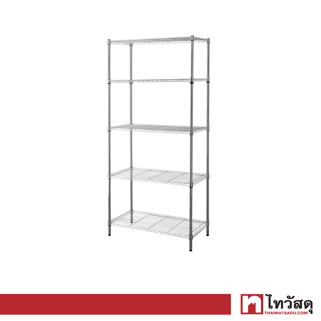 KASSA HOME ชั้นตะแกรงเหล็กอเนกประสงค์ 5 ชั้น Rocky รุ่น A2527-SV ขนาด 90 x 45 x 180 ซม. สีเงิน