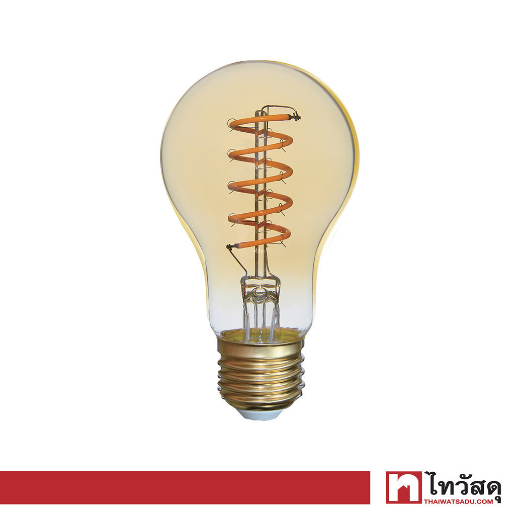 LUZINO หลอดวินเทจ LED 4 วัตต์ Warm White รุ่น SKLFAMBA60SP-4W กระจกสีชาทอง A60 E27