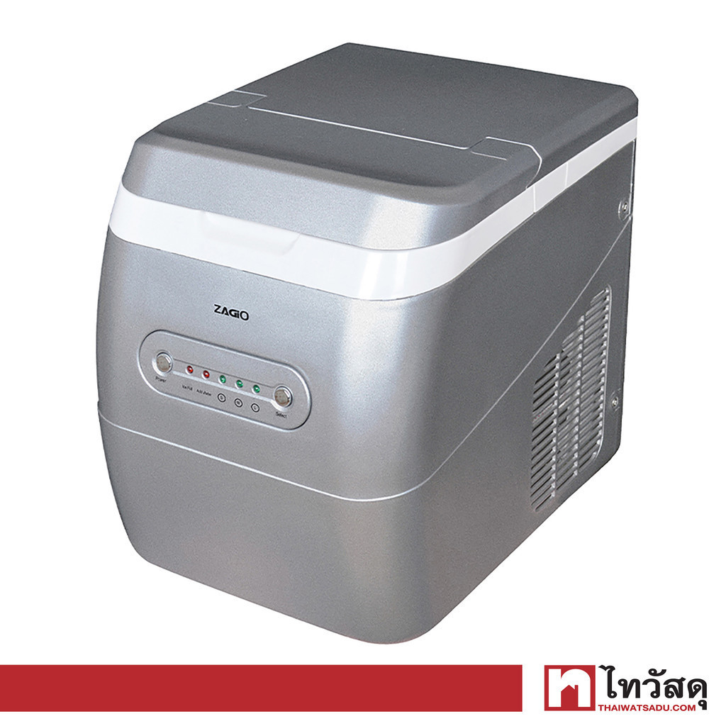 ZAGIO เครื่องทำน้ำแข็งขนาด 15 กก. รุ่น ZG-8751 MT. สีเงิน