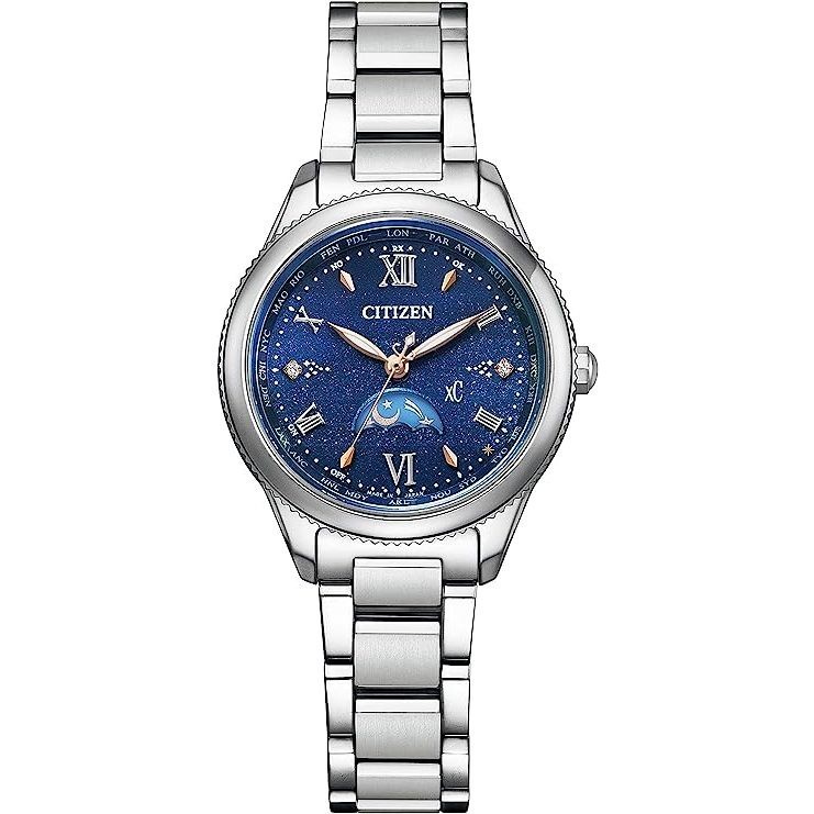Jdm Watch Citizen Xc Moon Phase นาฬิกาข้อมือ สายไทเทเนียมอัลลอย พลังงานแสงอาทิตย์ กันน้ํา สําหรับผู้หญิง Ee1000-58L