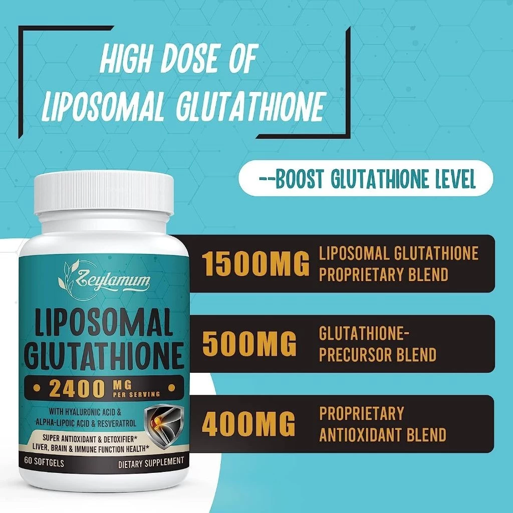 Zeylamum Liposomal Glutathione 2400mg 60 Softgels thumbnail 6