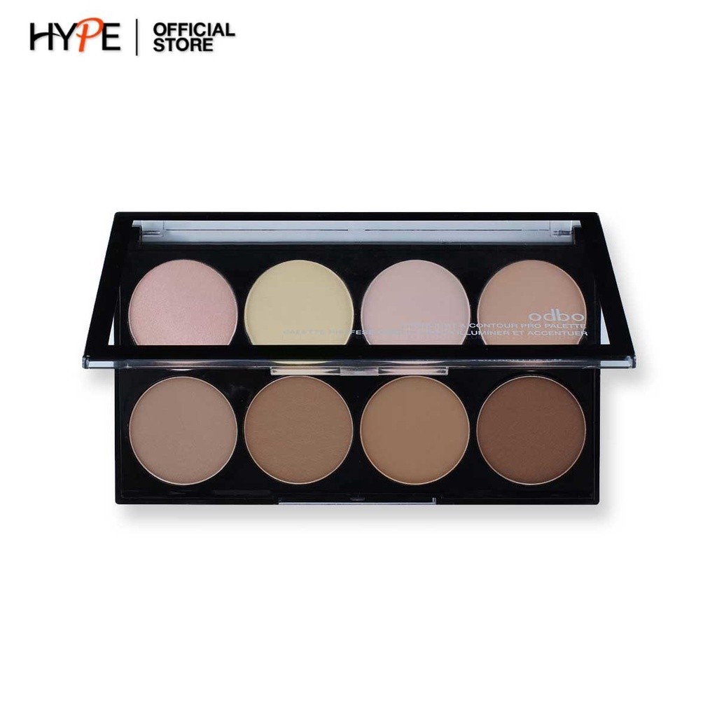 ไฮไลท์ แอนด์ คอนทัวร์ เนื้อฝุ่น Odbo Highlight & Contour Pro Palette || OD138