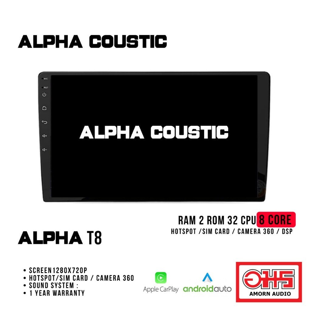 Alpha Coustic มี dsp จอแอนดรอยด์ 9นิ้ว , 10นิ้ว Android Ram 2/4/8 , Rom 32/64/128 , CPU 8core จอแอนดรอยติดรถยนต์ Android