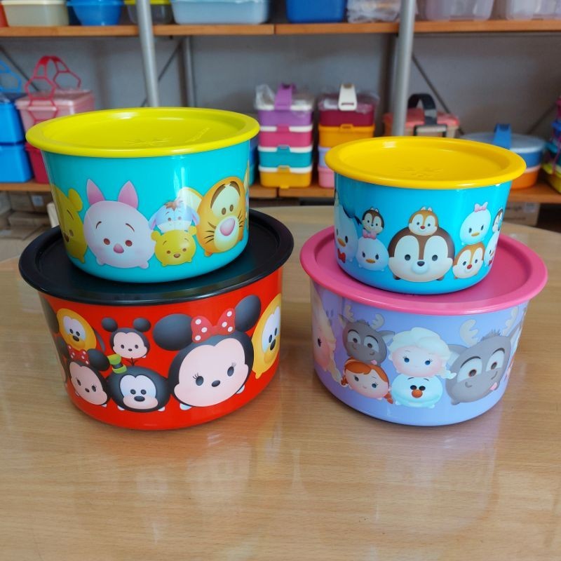Tupperware ขวดโหลวันทัชดิสนีย์ ลายการ์ตูนน่ารัก ฝาปิดแน่นสุญญากาศ มีหลายขนาด