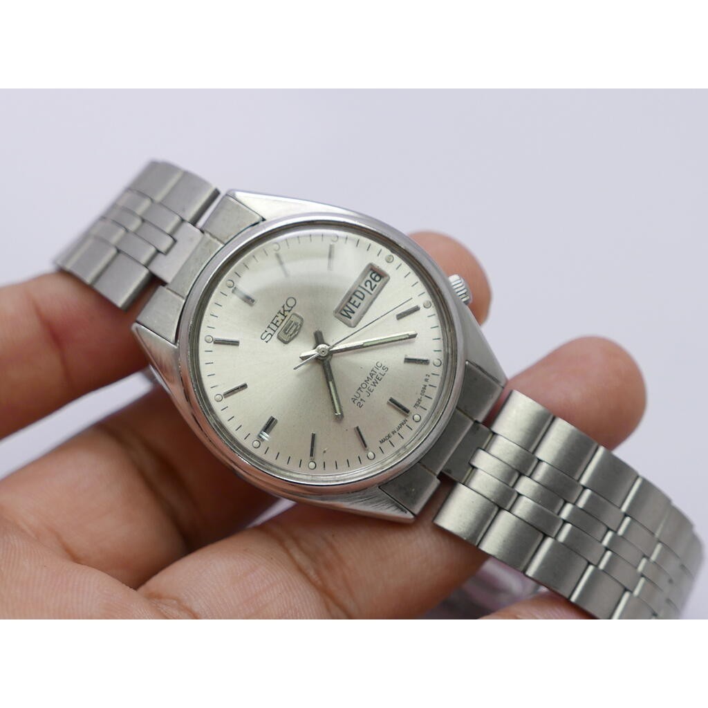 นาฬิกา Vintage มือสองญี่ปุ่น Seiko5 ระบบ Automatic 6309 731A ผู้ชาย หน้าเทา 35มม เสียต้องล้างเครื่อง ขายตามสภาพ