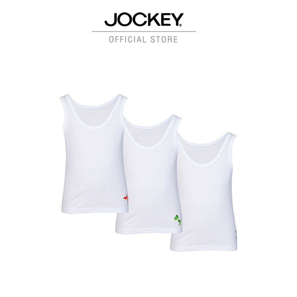 JOCKEY UNDERWEAR เสื้อกล้าม JOCKEY KIDS รุ่น KU K4B001 TANK Pack 3 ชิ้น สีขาว