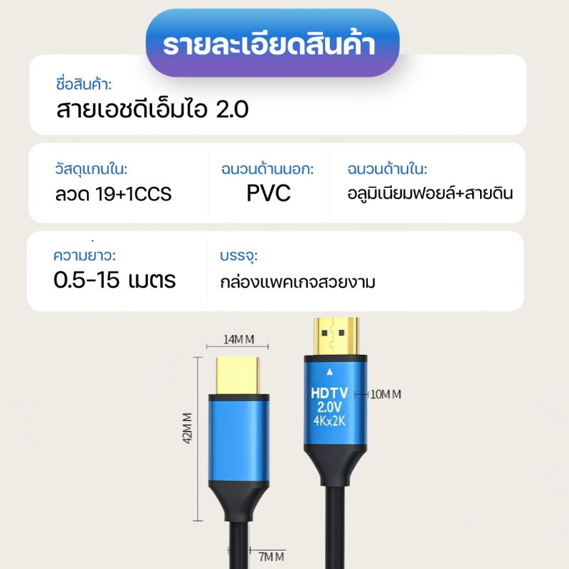 สาย HDMI 2.0 4K 18Gbps 60Hz UHD 1.2-5 เมตร สายสัญญาณ สำหรับ PS4 PS5 Xbox แล็ปท็อป เดสก์ท็อป สวิตช์ โปรเจคเตอร์ ทีวี