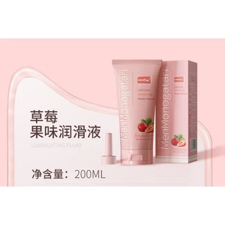 Lovcae menmonogatari strawberry เจลหล่อลื่นสูตรน้ำ เนื้อเจลใส แห้งช้า กลิ่นสตอเบอรี่ (ขนาด 200 ml.)