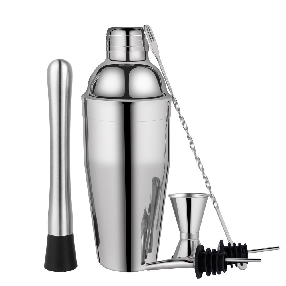 European-Style Cocktail Shaker-Piece Stainless Steel Bartending Tool Suit Bar Cocktail Shaker Snow C