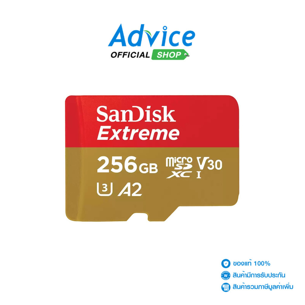 SANDISK 256GB Micro SD Card  Extreme SDSQXAV-256G-GN6MN (190MB/s.) - A0144987