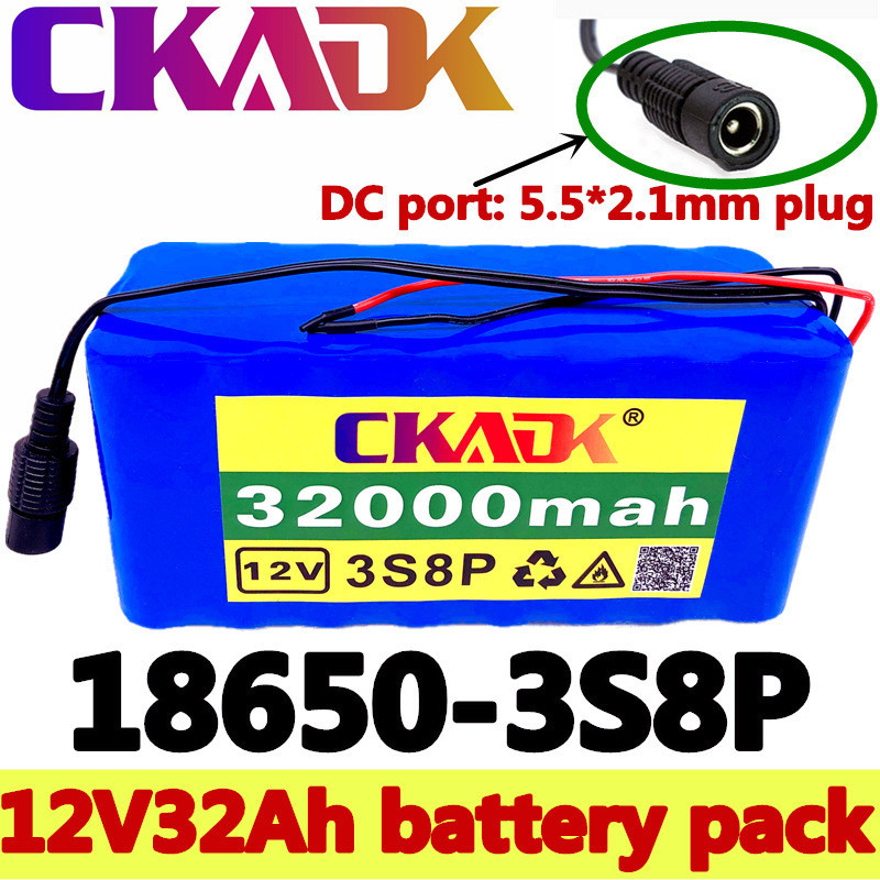 18650Battery Pack Rechargeable Portable Lithium Ion Battery12V 32000mAh12.6V32AhBattery Pack