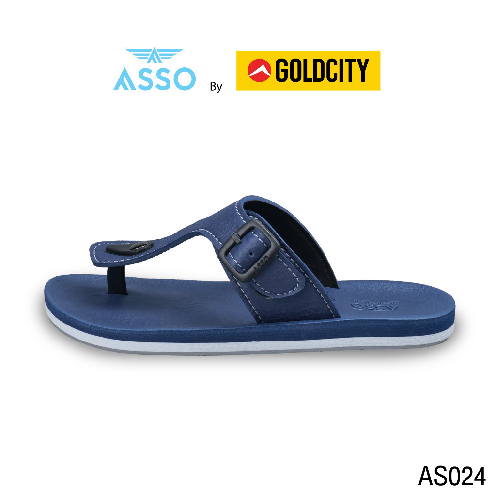 รองเท้าแตะ แบบสวม ใส่ สบาย พื้นยางพารา  SIZE 37-45 ส่งตรงจากโรงงานแท้100% ASSO รุ่น AS024