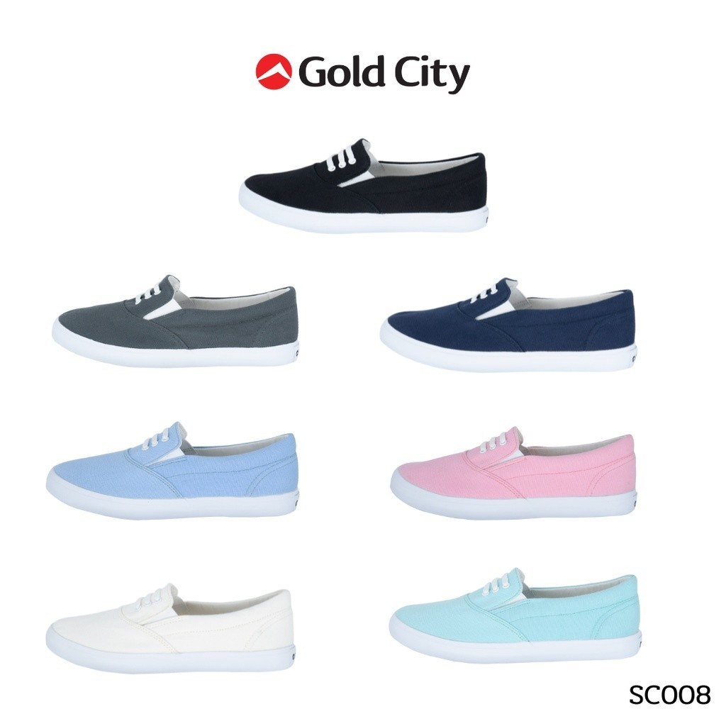 รองเท้าสลิปออน แบบสวม  พื้นยางพารา SIZE 36-45 ส่งตรงจากโรงงานแท้100% GOLDCITY รุ่น SC008