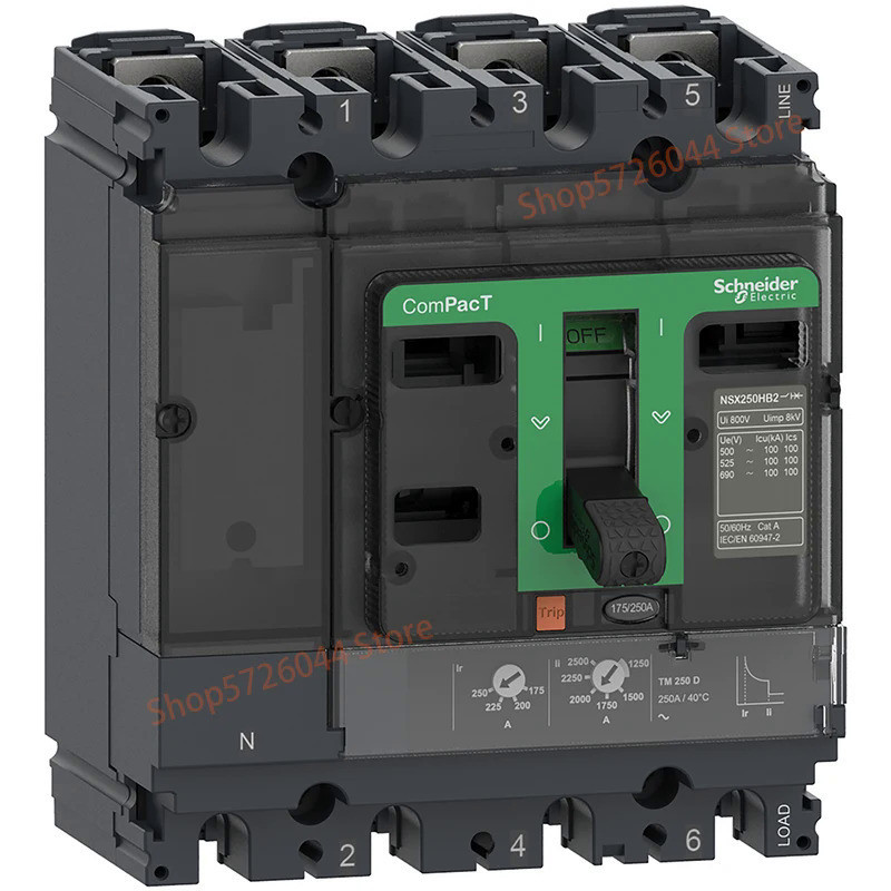 ใหม่ Original NSX Fixed Complete พลาสติก Case Circuit Breaker,4P กรอบปัจจุบัน100A,50kA C10N4TM016 25