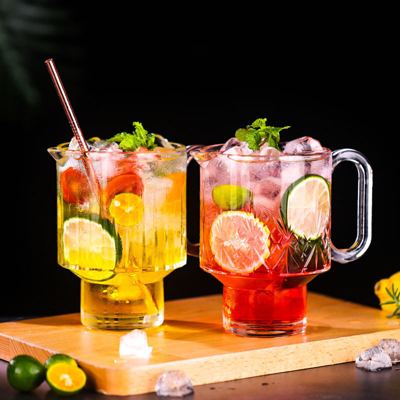 Glass Cup New Stackable Fruit Tea Cup Milky Tea Cup Glass Hot Tea Juice Cup Dining Cup