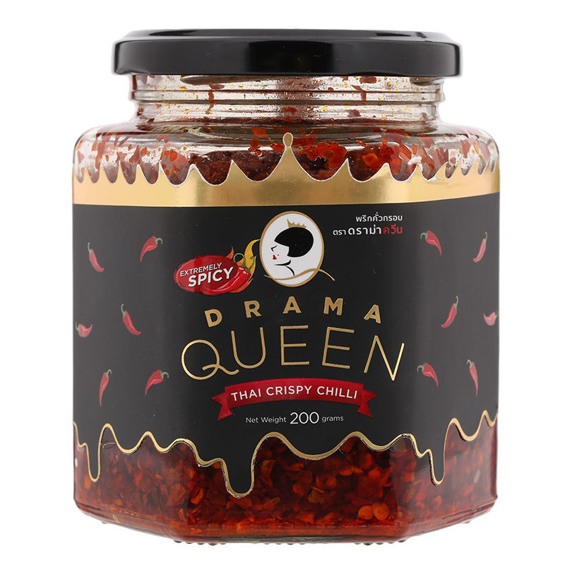ห้ามพลาด 🍱 ดราม่าควีนพริกคั่วกรอบสูตรดั้งเดิม 200กรัม 🍓 Drama Queen Thai Crispy Chilli Original Flavour 200g.