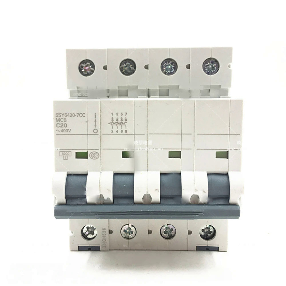 ใหม่สำหรับ Siemens 5SY6420-7CC 4P 20A 400V Guide Rail การติดตั้ง Mini Circuit Breaker