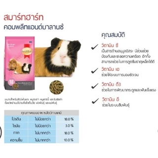 SmartHeart สมาร์ทฮาร์ท เสริมสร้างภูมิคุ้มกัน อาหารสัตว์ฟันแทะแบบเม็ด สูตรคอมพลีทแอนด์บาลานซ์ 3 kg 8RD52/3